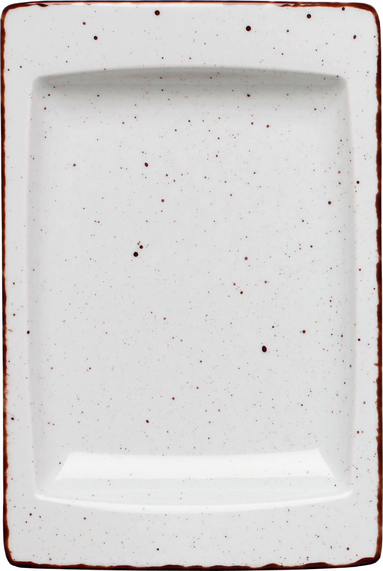 Granja weiß, Platte flach eckig 18 x 12 cm