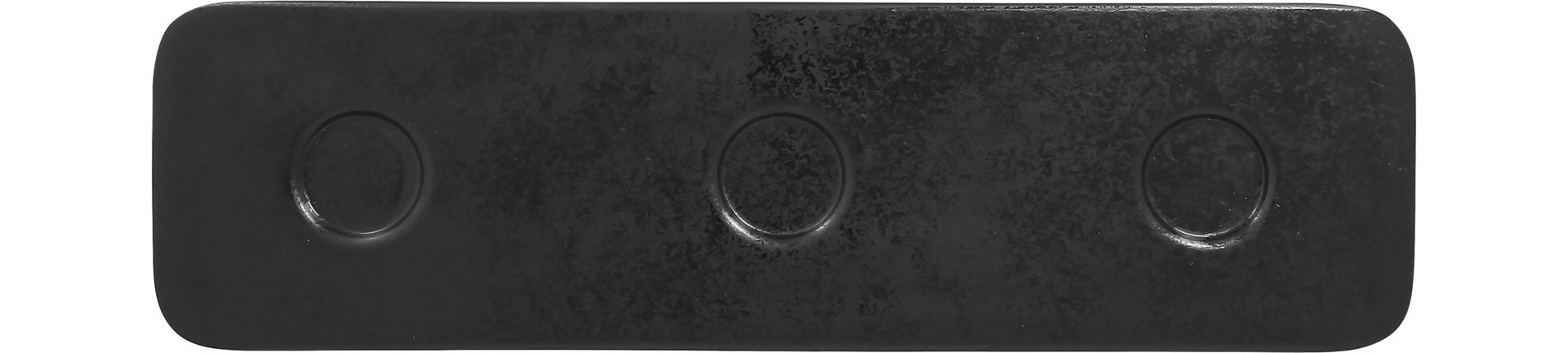 Platte rechteckig shaped mit 3 Ringen 360 x 100 mm schwarz