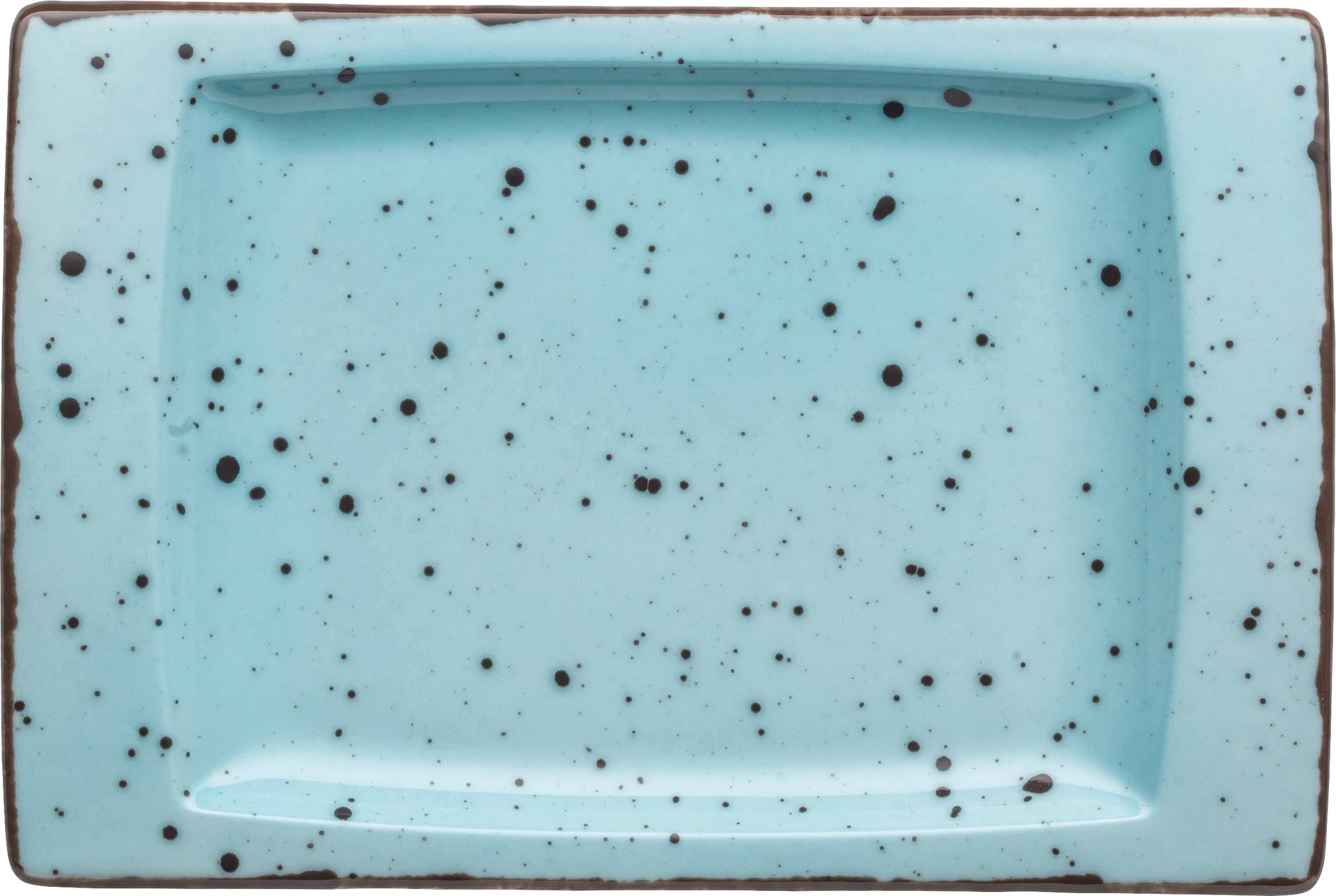 Granja aqua, Platte flach eckig 18 x 12 cm